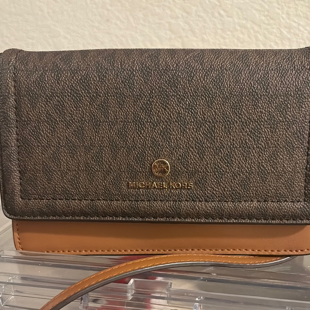 Michael Kors Brown and Tan Crossbody Bag